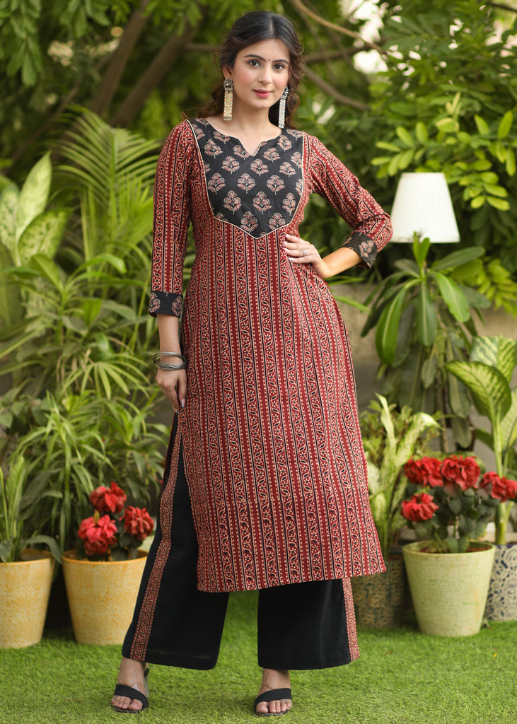 9 Beautiful Cotton 60-60 Fabric Straight kurti Pant With Dupatta – Gulabi  Silk